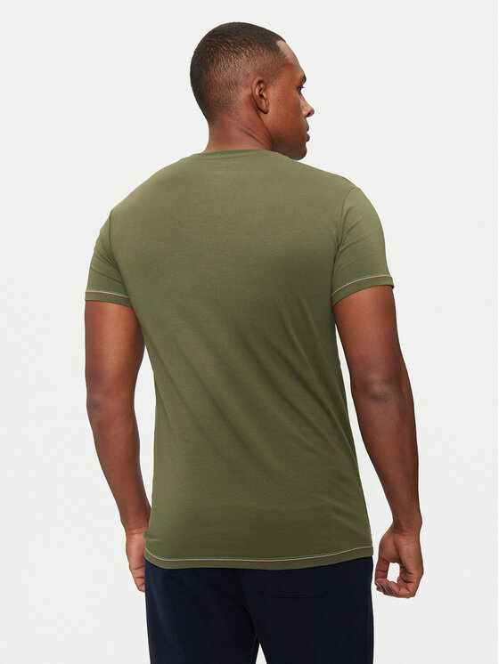 Aeronautica Militare Aeronautica Militare Marškinėliai AM1UTI004 Žalia Slim Fit