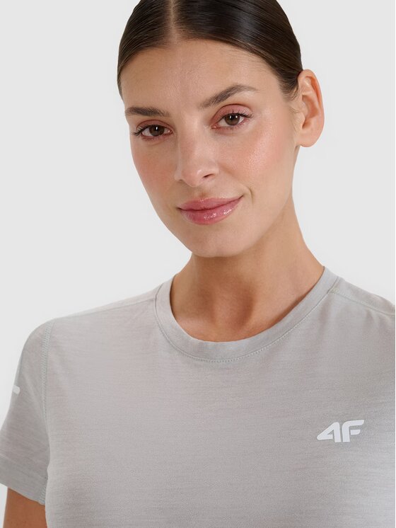 4F 4F Funkční tričko 4FWSS25TFTSF1269-27S Šedá Regular Fit