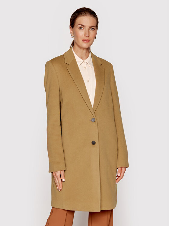 Calvin Klein Calvin Klein Вовняне пальто Crombie K20K204155 Коричневий Regular Fit