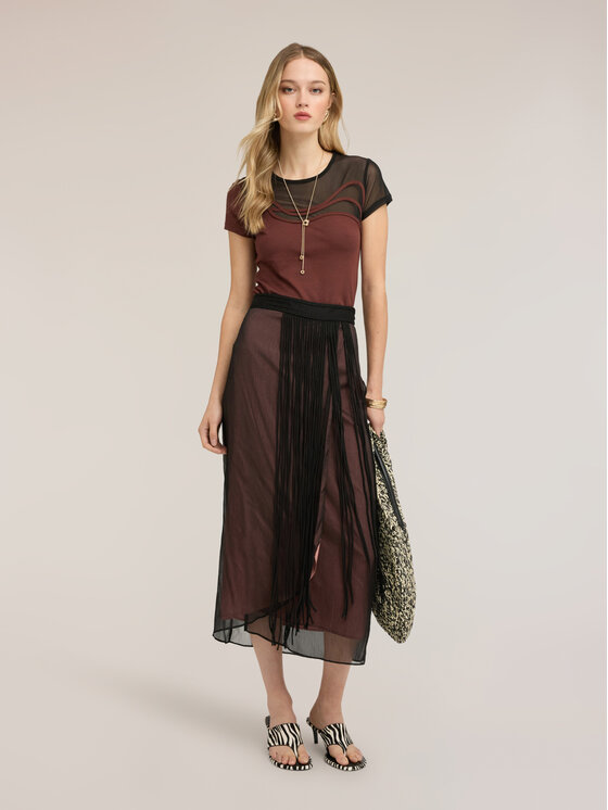 Motivi Motivi Spódnica maxi 1052Q101224N033 Czarny Regular Fit