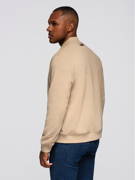 Ombre Ombre Kurtka bomber OM-JANP-0159 Beżowy Regular Fit