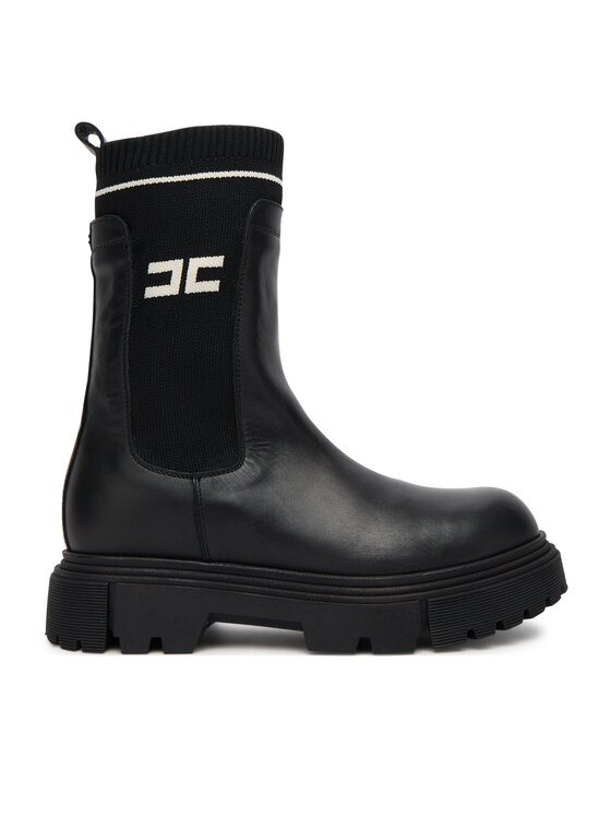 Elisabetta Franchi Botki Chelsea F4-A5E-0424-1316930 D Czarny