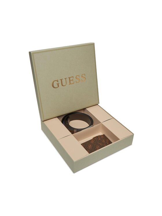 Set de etui pentru carduri și curea Guess GFBOXM P3305 Maro