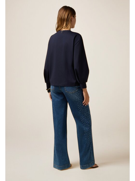 Oltre Oltre Felpa G803J004420N034 Blu Over Fit