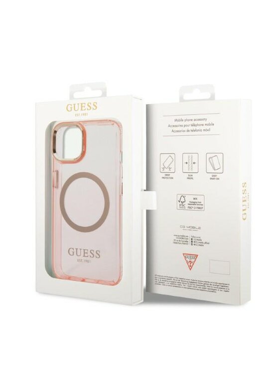 Guess Guess Etui na telefon iPhone 14 Różowy