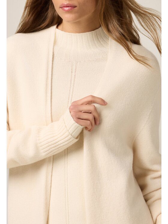 Oltre Oltre Cardigan M050E002036N002 Écru Baggy Fit
