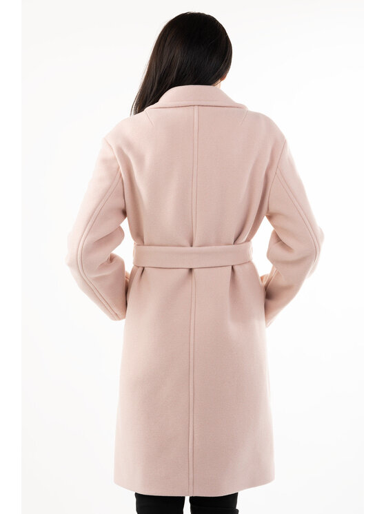 PINKO PINKO Płaszcz wełniany GIACOMINO Różowy Regular Fit