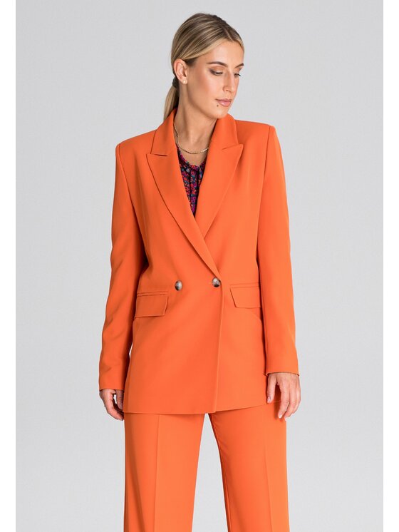 FIGL FIGL Marynarka M948 Pomarańczowy Regular Fit