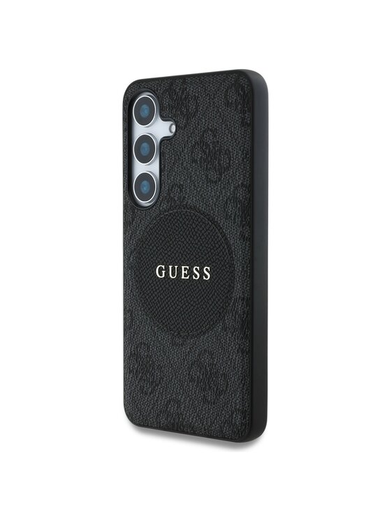 Etui na telefon Guess, Czarne, 4G Round Patch Classic Logo MagSafe