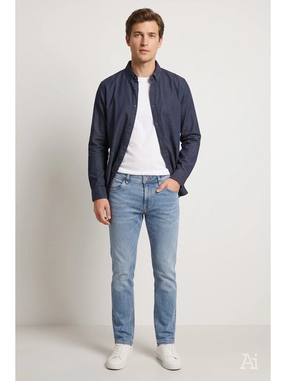 Cross Jeans Cross Jeans Jeansy C 132-210 Niebieski Straight Leg