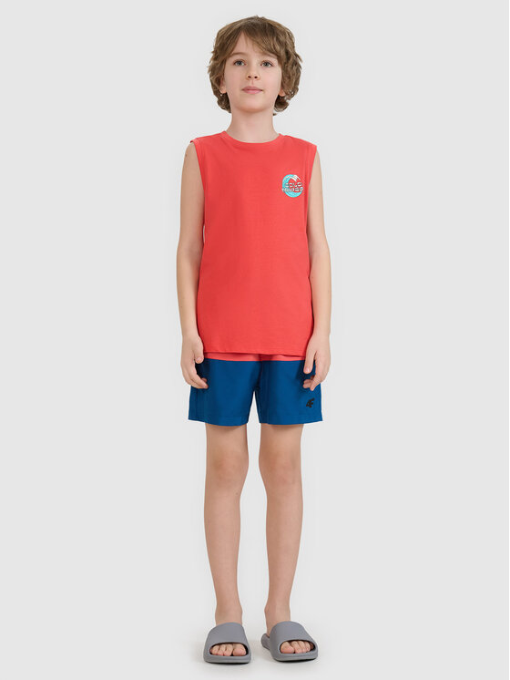 4F 4F Sportovní kraťasy VIBRANT WARMTH Korálová Regular Fit