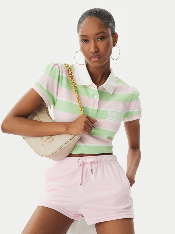 Juicy Couture Juicy Couture Polokošeľa Juicy Puff JCGCT126015 Zelená Slim Fit