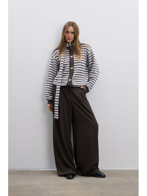Fobya Fobya Kardigan F2104 Brązowy Basic Fit