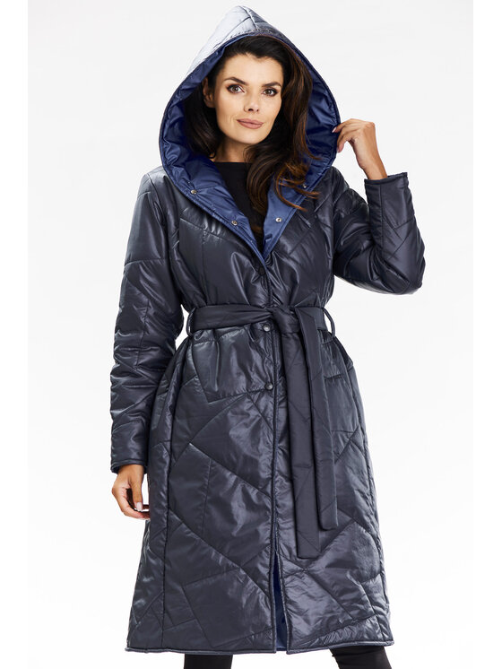 Awama Awama Kurtka damska A686 Granatowy Basic Fit