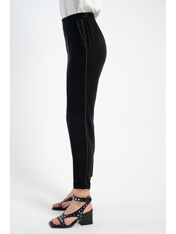 CLICK CLICK Bavlnené nohavice 30-417 Čierna Skinny Fit