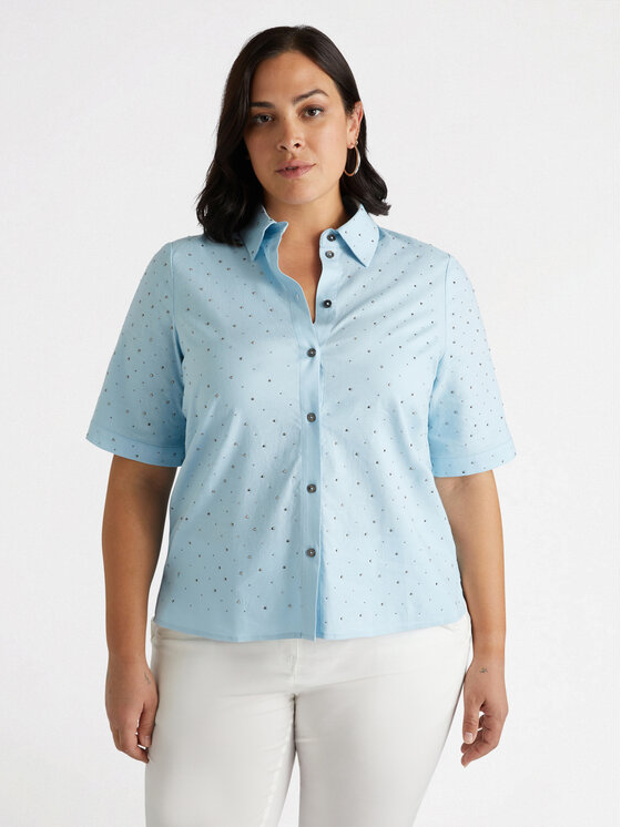 Fiorella Rubino Fiorella Rubino Camicia 5088T001325N004 Turchese Boxy Fit