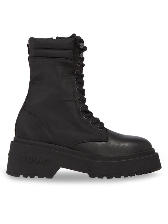 Botine Tommy Jeans Tjw Lace Up Padded Boot EN0EN02405 Black BDS