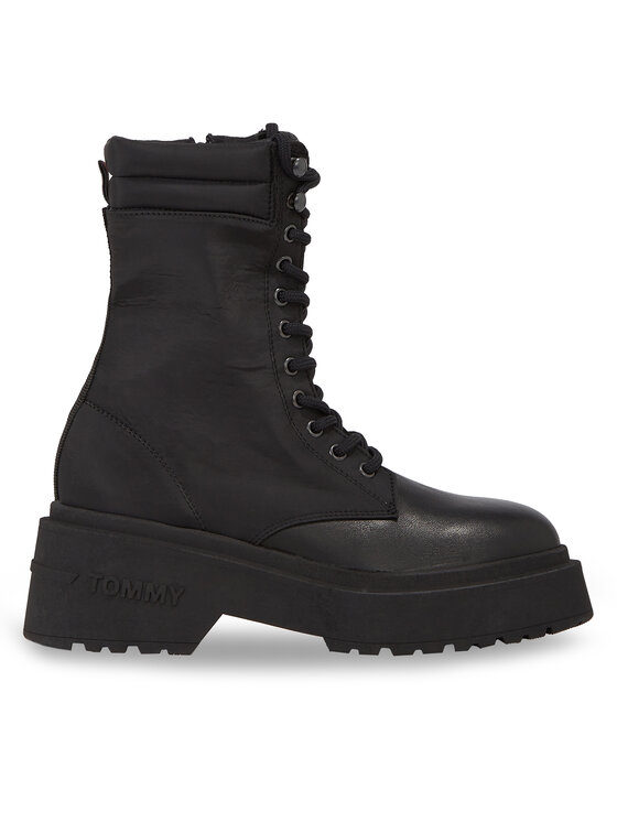 Botine Tommy Jeans Tjw Lace Up Padded Boot EN0EN02405 Negru