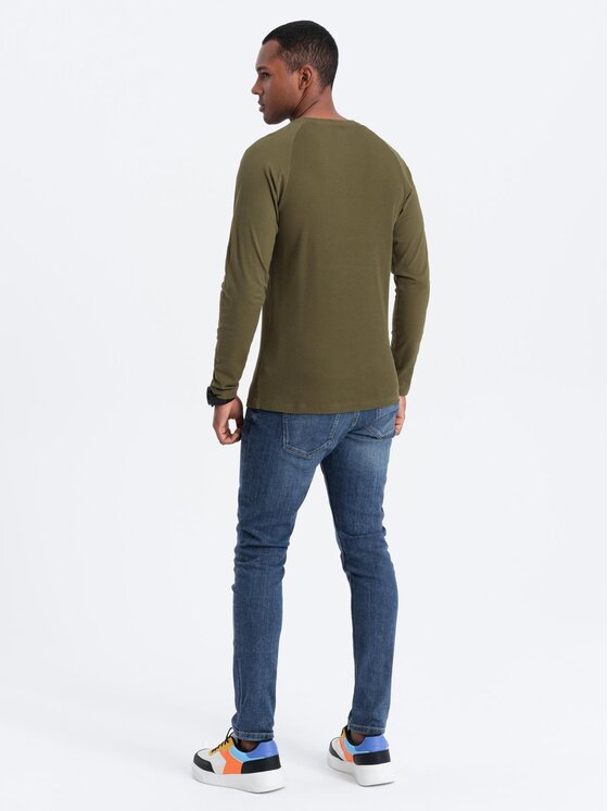 Ombre Ombre Longsleeve OM-LSCL-0109 Khaki Regular Fit