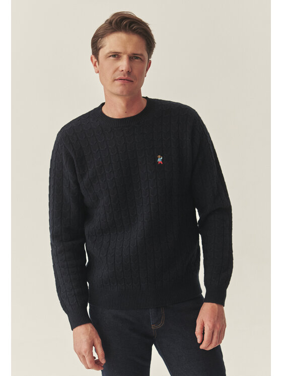 TATUUM TATUUM Sweter ANDREW Granatowy Classic Fit