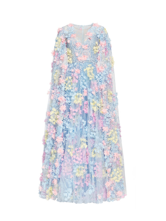 MATSOUR'I MATSOUR'I Sukienka elegancka Hortensia Maxi Niebieski A-Line Fit