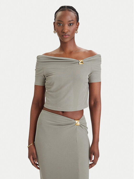 Guess Guess Blúz W6GP12 K2935 Khaki Regular Fit