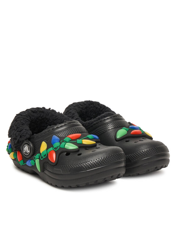 Crocs Crocs Παντόφλες Classic Lined Holiday Lights Cgt 212027 Μαύρο