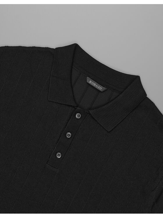 Borgio Borgio Polo pastena Czarny Classic Fit