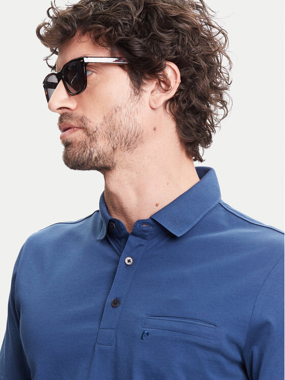 Pierre Cardin Pierre Cardin Тениска с яка и копчета C5 21514.2122 Тъмносин Regular Fit