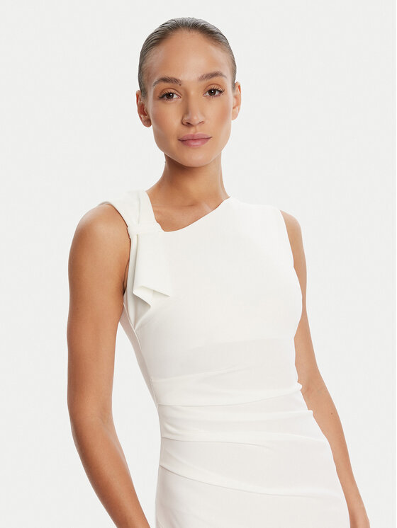 Rinascimento Rinascimento Sukienka koktajlowa CFC0125330003 Biały Slim Fit