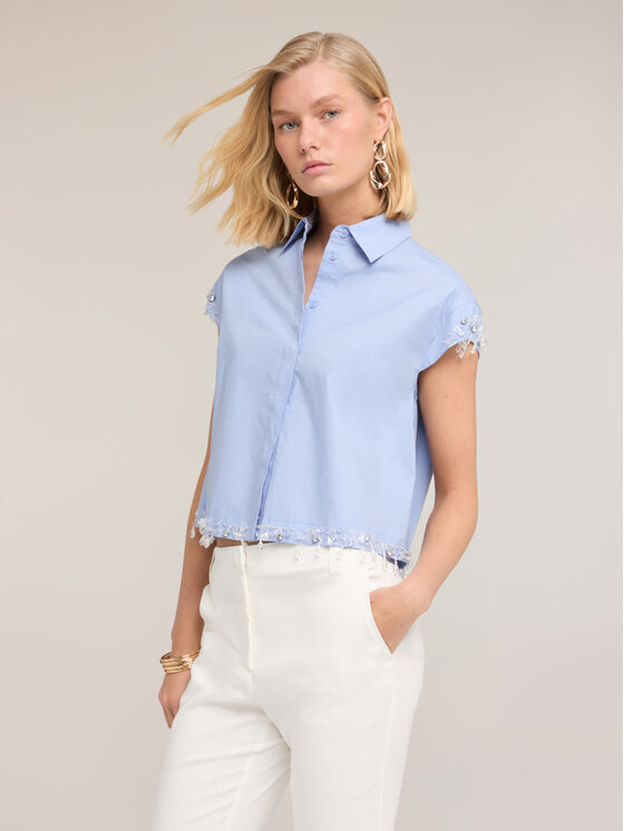 Motivi Motivi Camicia 5027Q000932N004 Turchese Boxy Fit