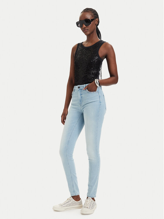 Guess Guess Jeans hlače W6GA46 D0688 Modra Skinny Fit