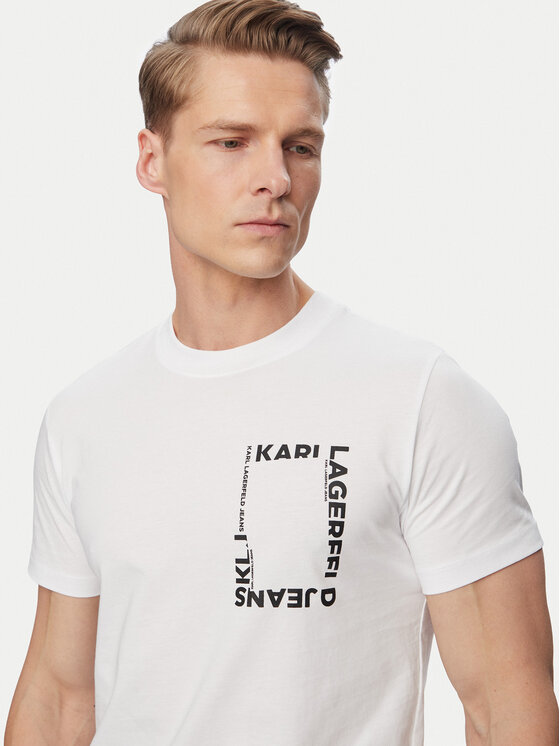 Karl Lagerfeld Jeans Karl Lagerfeld Jeans T-Shirt B2M17046 Biały Slim Fit