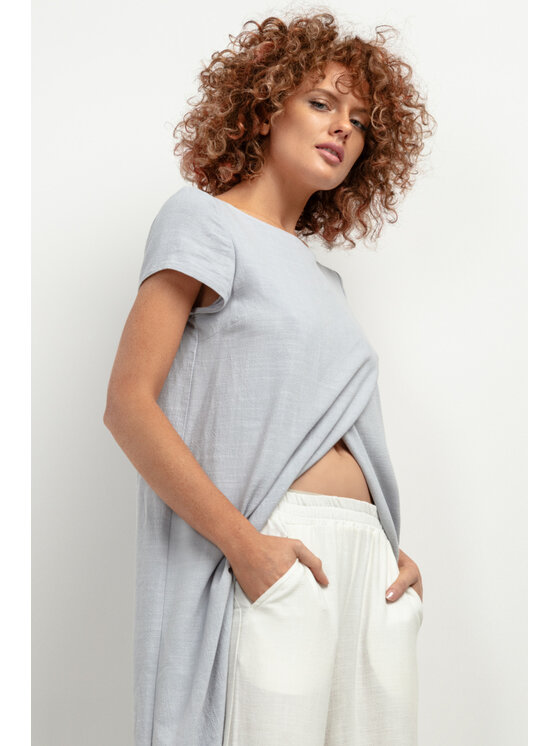 Tessita Tessita Tunika NARZUTKA_T405 2 szara Szary Classic Fit