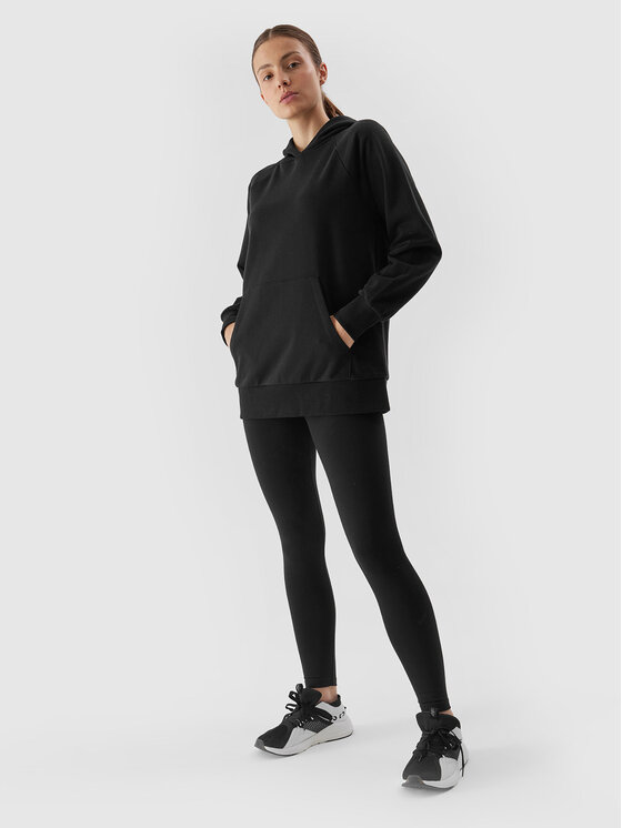 4F 4F Μπλούζα 4FAW23TSWSF0725 Μαύρο Regular Fit