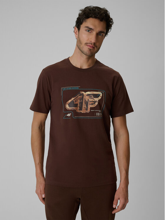 4F 4F T-Shirt LIMITLESS DESERT Brązowy Regular Fit