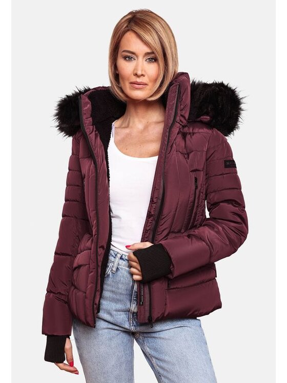 Navahoo Navahoo Kurtka zimowa Adele Bordowy Casual Fit