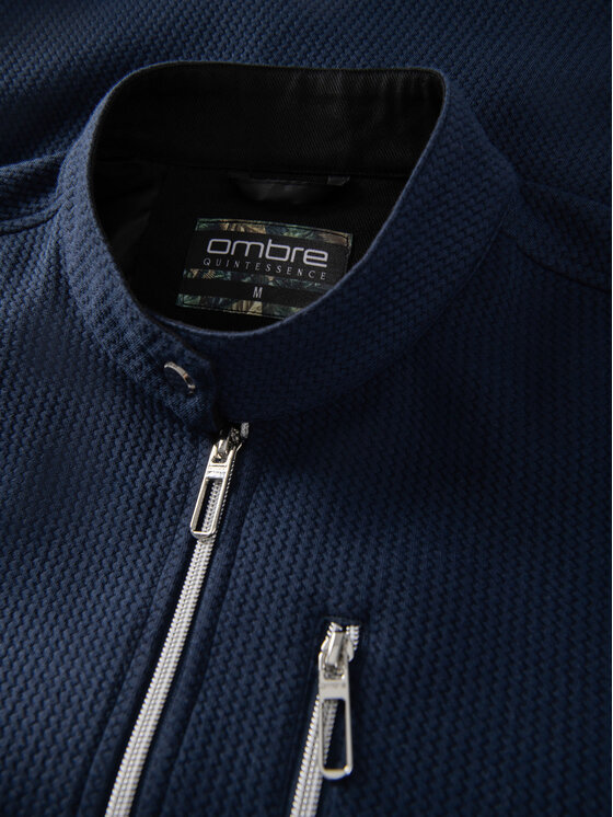 Ombre Ombre Kurtka przejściowa C587 Granatowy Slim Fit