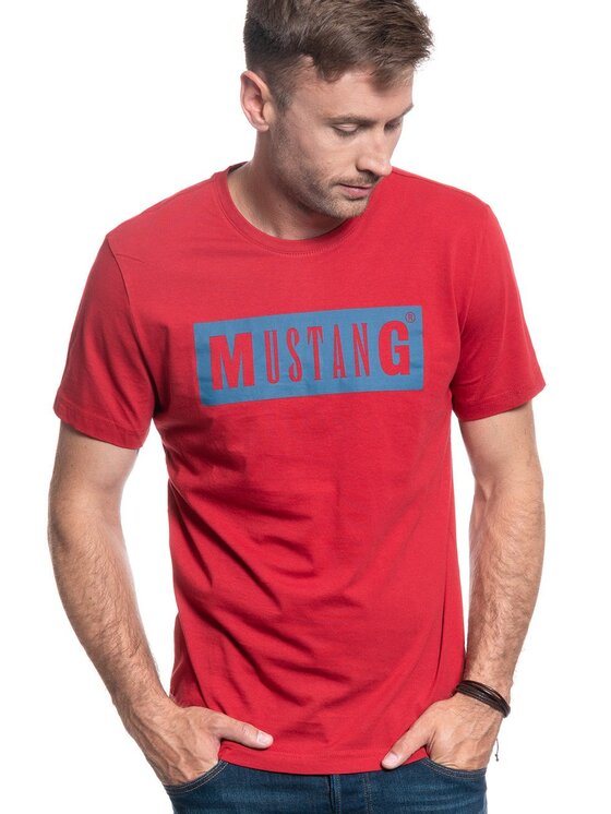 Mustang Mustang T-shirt ALEX C LOGO TEE Rosso Regular Fit