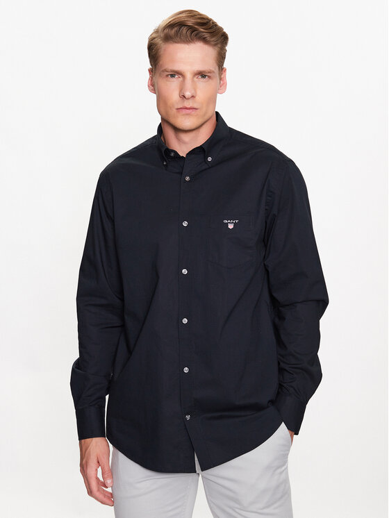 Gant Srajca The Broadcloth Reg 3046400 Črna Regular Fit