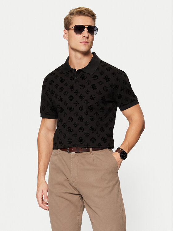 Guess Guess Tricou M5RP20 KCKN0 Negru Regular Fit