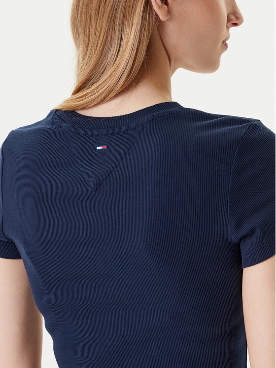 Tommy Jeans Tommy Jeans T-Shirt DW0DW21421 Granatowy Slim Fit