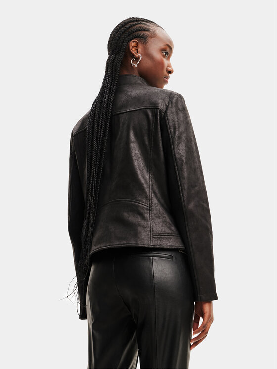 Desigual Desigual Bunda z imitace kůže 23WWEW02 Černá Regular Fit