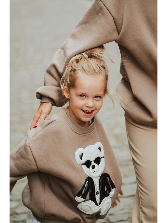 Bejbi Story Bejbi Story Bluza Jackson Teddy Brązowy Oversize