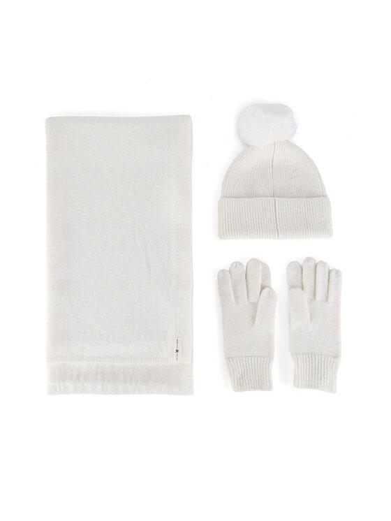Beverly Hills Polo Club Beverly Hills Polo Club Комплект шапка, шал и ръкавици BHPC-WC-002-AW24 Бял
