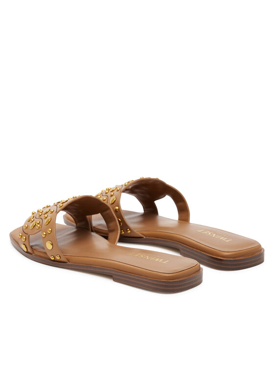 TWINSET TWINSET Šľapky 251TGT072 Hnedá