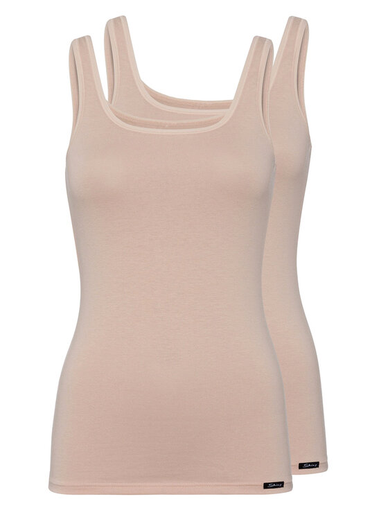 Skiny Skiny Komplet 2 t-shirtów 81147 Beżowy Slim Fit