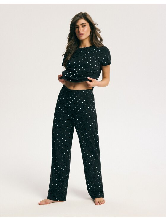 Esotiq Esotiq Piżama 45651 Czarny Regular Fit