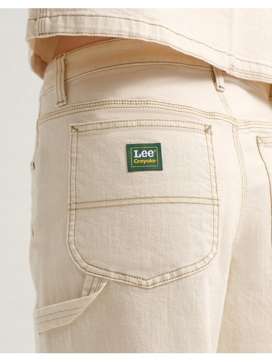 Lee Lee Spodnie materiałowe Workwear Carpenter Pant Biały Loose Fit