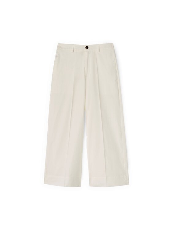 Motivi Motivi Pantaloni di tessuto P00NQ004572N011 Bianco Cropp Fit